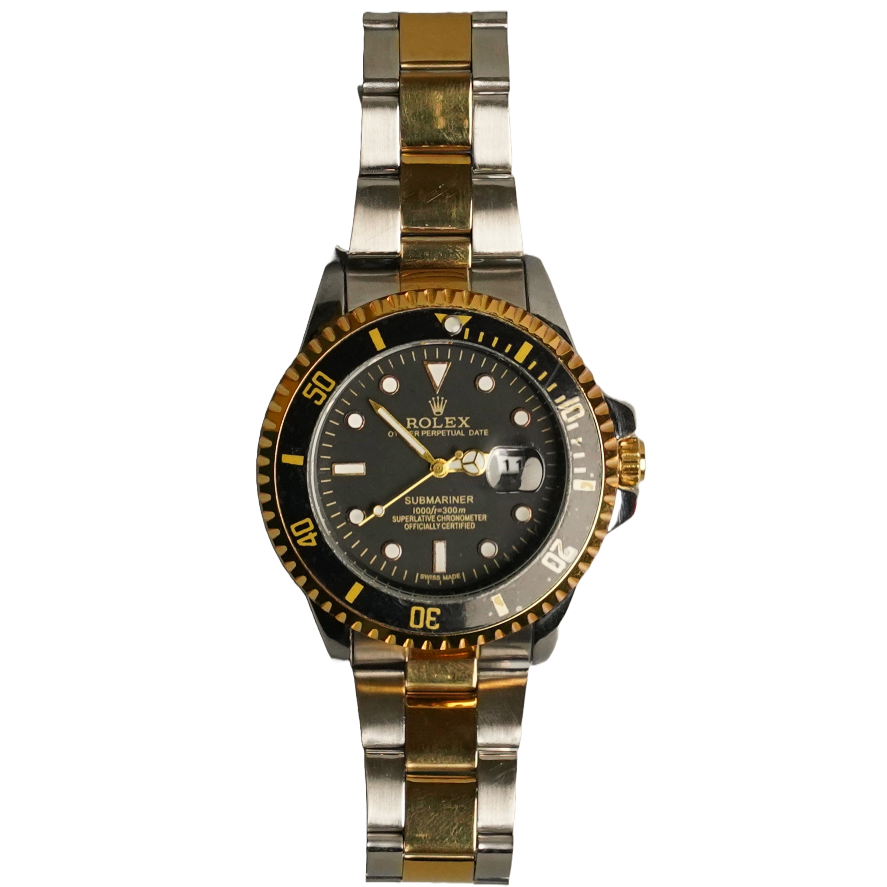  Rolex Submariner black  dial two tone by times king